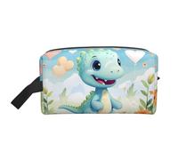ZhRiYan Beauty case da viaggio - Kit Dopp riutilizzabile con stampa di dinosauri d'amore su tutti i lati per articoli da toeletta, trucco, accessori e altro, bianco, taglia unica, colore bianco