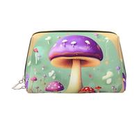 ZhRiYan Beauty case in pelle dorata, da viaggio, con stampa di funghi sogni, con cerniera, organizer portatile per articoli da toeletta per uso quotidiano, Oro, One Size