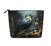 ZhRiYan Black Bird and Flower - Trousse da viaggio versatile, organizer per cosmetici riutilizzabile, con cerniera, taglia unica, colore nero, taglia unica, taglia unica, Nero , Taglia unica