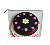 ZhRiYan Black Chocolate Cake Fake Hemp Makeup Bag - Versatile borsa da viaggio per articoli da toeletta, organizer per cosmetici riutilizzabile con custodia con cerniera, nero, taglia unica, nero