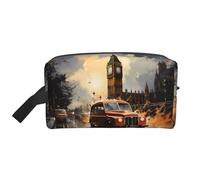 ZhRiYan Borsa cosmetica da viaggio - Kit Dopp riutilizzabile con stampa di taxi a colori londinese su tutto il lato per articoli da toeletta, trucco, accessori e altro, bianco, taglia unica, colore