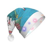 ZhRiYan Cappello natalizio a LED con unicorni vicino al fiume per adulti, unico per Natale, Capodanno, festival di Halloween e rituale annuale