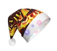 ZhRiYan Cappello natalizio con LED che gira la fiamma, per adulti, unico per Natale, Capodanno, festival di Halloween e rituale annuale