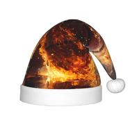 ZhRiYan Copricapo classico per feste di Natale e Capodanno con motivo basket sul fuoco e fiamma d'acqua, cappello caldo per le vacanze, copricapo perfetto per Natale, Halloween