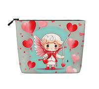 ZhRiYan Cute loving boy Fake Hemp Makeup Bag - Versatile borsa da viaggio per articoli da toeletta, organizer per cosmetici riutilizzabile con custodia con cerniera, nero, taglia unica, nero, taglia
