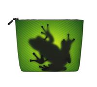ZhRiYan Green Frog Shadow - Trousse per trucchi in canapa finta, versatile, da viaggio, riutilizzabile, organizer per cosmetici con cerniera, nero, taglia unica, nero, taglia unica, Nero , Taglia