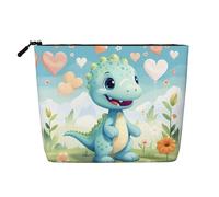 ZhRiYan Love Dinosaur Fake Hemp Makeup Bag - Versatile borsa da viaggio per articoli da toeletta, organizer per cosmetici riutilizzabile con custodia con cerniera, nero, taglia unica, nero, taglia