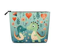 ZhRiYan Lovely Little Dinosaur Baby Fake Hemp Makeup Bag - Versatile borsa da viaggio per articoli da toeletta, organizer per cosmetici riutilizzabile con custodia con cerniera, nero, taglia unica