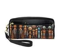 ZhRiYan Primitive Totem Print Small Makeup Bag - Trousse da viaggio da donna, borsa cosmetica riutilizzabile con cerniera, nera, taglia unica, nero, taglia unica, Nero , Taglia unica