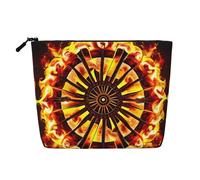 ZhRiYan Turning the flame - Trousse per trucchi in canapa finta, versatile, da viaggio, riutilizzabile, organizer per cosmetici con cerniera, nero, taglia unica, nero, taglia unica, Nero , Taglia