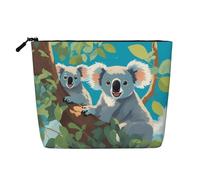 ZhRiYan Two happy koalas - Trousse per il trucco in finta canapa, versatile, da viaggio, riutilizzabile, organizer per cosmetici con cerniera, nero, taglia unica, nero, taglia unica, Nero , Taglia