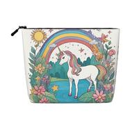 ZhRiYan Unicorns by the river - Trousse da viaggio in finta canapa, versatile, organizer per cosmetici riutilizzabile con custodia con cerniera, nero, taglia unica, nero, taglia unica, Nero , Taglia