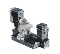 ZHRUI Alta Potenza 60W Potente Mini Metallo FAI DA TE 4 assi Rotante Tornio Torni Macchine Utensili con Base 12000 RPM per Legno Metalli Morbidi Plexiglass Plastica