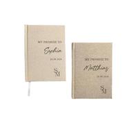 ZHSOAO 2PCS Linen Wedding Vow Books per Lui e per Lei