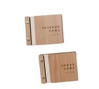 ZHSOAO 2PCS Personalized Rustic Wedding Vow Books per Lui e per Lei