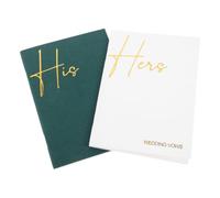 ZHSOAO 2Pcs Wedding Vow Cards Elegant His Hers Book per Lui e per Lei