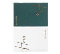 ZHSOAO 2Pcs Wedding Vow Cards His Hers Vows Book Set per Lui e per Lei