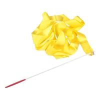 ZHSOAO 2pcsColorful 4M Rhythmic Gymnastics Ribbon Ballet Streamer Twirling Tape Training Figure Skating Gym per Balli Artistici(Yellow)