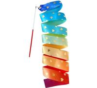 ZHSOAO 3pcs 2M Rhythmic Gymnastics Ribbon Vibrant Color Soft Smooth Flexible Dancer Wand Twirling Dance Streamer Colorful Love Gradient per Balli Artistici
