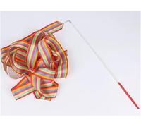 ZHSOAO 3pcs Colorful Gym Ribbons Baton Dance Ribbon Rhythmic Artistic Gymnastics Coloured Ribbon Sportss Training per Balli Artistici(Colorful Stripes,2M)