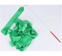 ZHSOAO 3pcs Colorful Gym Ribbons Baton Dance Ribbon Rhythmic Artistic Gymnastics Coloured Ribbon Sportss Training per Balli Artistici(Green,2M)