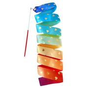 ZHSOAO 8PCS 2M Rhythmic Gymnastics Ribbon Vibrant Color Soft Smooth Flexible Dancer Wand Twirling Dance Streamer Colorful Love Gradient per Balli Artistici