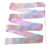 ZHSOAO 8pcs Rhythmic Gymnastics Ribbon with Wand Sparkling Dance Ribbon Multifunction Twirling Ribbon Streamer Aesthetic for Kids Girls per Balli Artistici(Pink 4M)
