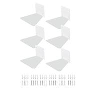 ZHSOAO Libreria sospesa invisibile - Mensole metalliche bianche da parete for la stanza (4/6 pezzi) per Soggiorno Studio Cucina