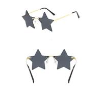 ZHSOAO Occhiali da sole con montatura a stella a cinque punte 4 pezzi, occhiali personalizzati for donna per Festival(Color 6)