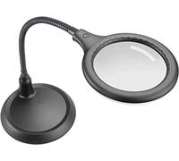 ZHSX Lente Ingrandimento Con Luce 5X Dimmable e Stand Per Lettura, Tocca Dimmerabile Con 30 Luci a LED Per Lavori Ravvicinati - Grigio