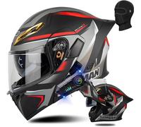 ZHTBATE Casco Integrato Apribile con Interfono Casco Moto Modulare Omologati ECE Bluetooth Caschi Modulari per Uomo Donna con Doppia Visiera Casco Integrale Casco Crash 55-64CM
