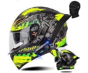 ZHTBATE Casco Integrato Apribile con Interfono Casco Moto Modulare Omologati ECE Bluetooth Caschi Modulari per Uomo Donna con Doppia Visiera Casco Integrale Casco Crash 55-64CM