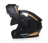 ZHTBATE Casco Modulare Bluetooth Moto Integrat con Doppio Visiera Parasole Integrale, Casco Certificato ECE, Sistema di Comunicazione Interfono Integrato Radio FM Mp3 Integrato