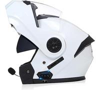 ZHTBATE Casco Modulare Bluetooth Moto Integrat con Doppio Visiera Parasole Integrale, Casco Certificato ECE, Sistema di Comunicazione Interfono Integrato Radio FM Mp3 Integrato