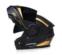 ZHTBATE Casco Modulare Bluetooth Moto Integrat con Doppio Visiera Parasole Integrale, Casco Certificato ECE, Sistema di Comunicazione Interfono Integrato Radio FM Mp3 Integrato