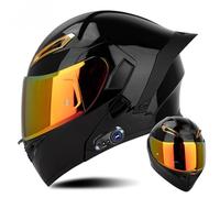 ZHTBATE Moto Flip Up Casco Modulare, Casco Full Face Casco Modulare ECE Approvato Pieghevole Modulare Integrale Bluetooth Caschi Moto con Doppia Lente