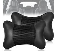ZHTFSLK 2 Pezzi Cuscino per Collo Sedile Auto per Audi Q5 (GU) MHEV 2025 2026, Poggiatesta ergonomico Supporto Cervicale Pelle PU Memory Foam