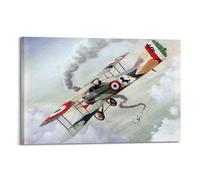 ZHUAI Poster vintage su tela, motivo: aereo da combattimento della prima guerra mondiale SPAD XIII Francesco Baracca, 30 x 45 cm