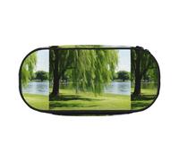 Zhuanyun Astuccio con stampa Willow Tree con scomparto con cerniera, astuccio per cancelleria, forniture per ufficio, Nero , Taglia unica, Portabilità