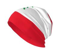 Zhuanyun Bandiera del Libano Stampa Adulto Uomo Cappello lavorato a maglia, Unisex senza tesa Copricapo, Cappello lavorato a maglia, Un cappello sciolto Nero, Nero, Taglia unica