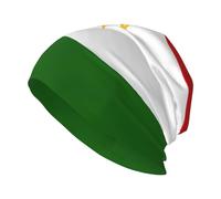Zhuanyun Bandiera del Tagikistan Stampa Adulto Uomo Cappello lavorato a maglia, Unisex senza tesa Copricapo, Cappello lavorato a maglia, Un cappello sciolto Nero, Nero, Taglia unica