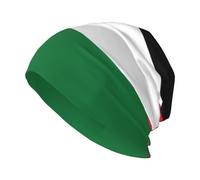 Zhuanyun Bandiera della Giordania Stampa Adulto Uomo Cappello lavorato a maglia, Unisex senza tesa Copricapo, Cappello lavorato a maglia, Un cappello sciolto Nero, Nero, Taglia unica