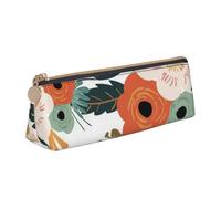 Zhuanyun Borsa cosmetica multifunzionale del cuoio della cancelleria del triangolo della stampa del fiore della primavera, uso quotidiano