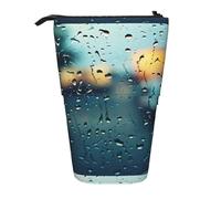 Zhuanyun Borsa multifunzione con stampa gocce di pioggia su vetro, borsa per il trucco, borsa elegante e multifunzionale