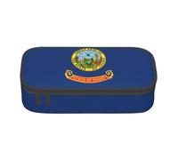 Zhuanyun Borsa portaoggetti di grande capacità, per forniture da ufficio, borsa per il trucco con bandiera dello stato dell'Idaho, organizer da scrivania con elegante, Nero, One Size, Conciso