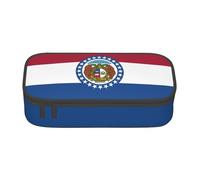 Zhuanyun Borsa portaoggetti di grande capacità, per forniture da ufficio, borsa per il trucco con bandiera dello stato del Missouri, organizer da scrivania con elegante, Nero, One Size, Conciso
