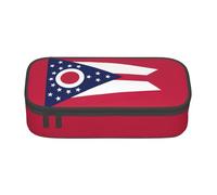 Zhuanyun Borsa portaoggetti di grande capacità, scatola per forniture per ufficio, borsa per il trucco con bandiera dello stato dell'Ohio, organizer da scrivania, Nero, One Size, Conciso