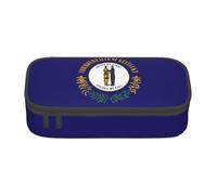 Zhuanyun Borsa portaoggetti di grande capacità, scatola per forniture per ufficio, borsa per il trucco con bandiera dello stato del Kentucky, organizer da scrivania con elegante, Nero, One Size