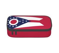 Zhuanyun Borsa portaoggetti di grande capacità, scatola per forniture per ufficio, borsa per il trucco con bandiera dello stato dell'Ohio, organizer da scrivania, Nero, One Size, Conciso