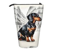 Zhuanyun Borsa portaoggetti multifunzione con stampa di bassotto parigino, borsa per il trucco, borsa elegante e multifunzionale